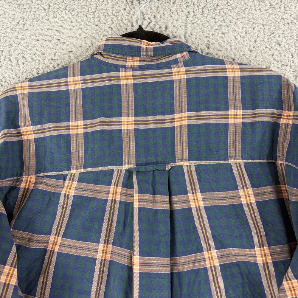 Eddie Bauer Button Down‎ Shirt Mens Medium Blue Plaid Long Sleeve Cotton Vintage - Picture 12 of 14